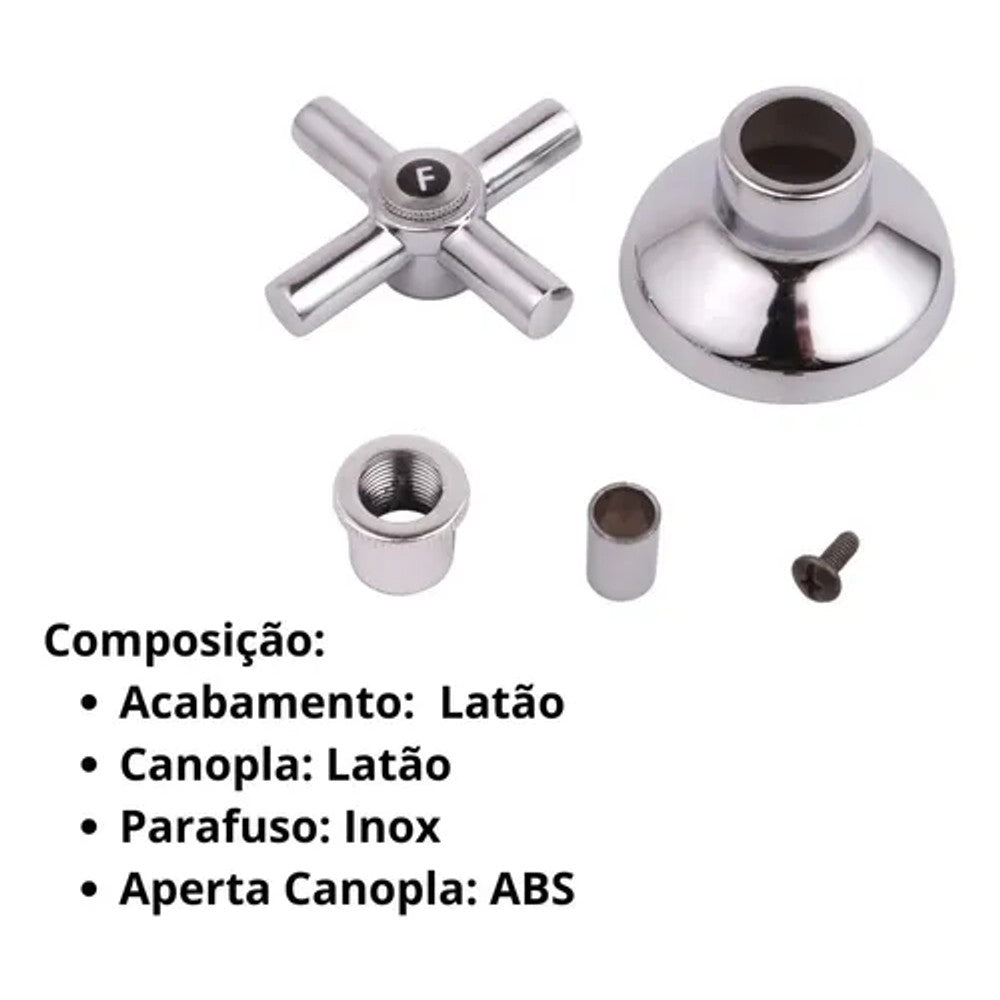 Kit acabamento para registro c30 com canopla e botão