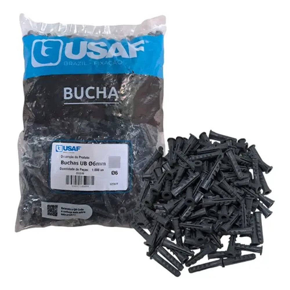 Kit bucha plástica universal M5 com 10 peças