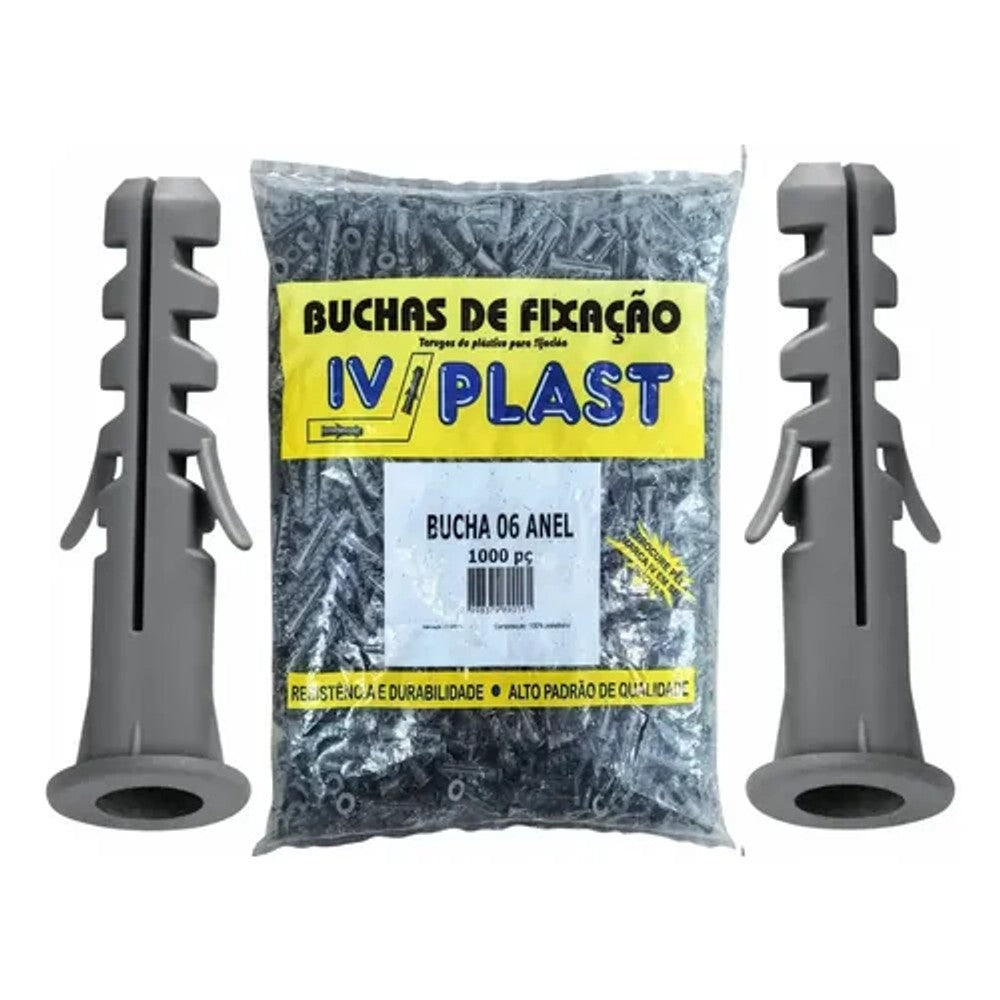 Kit bucha plástica universal m12 com 4 peças