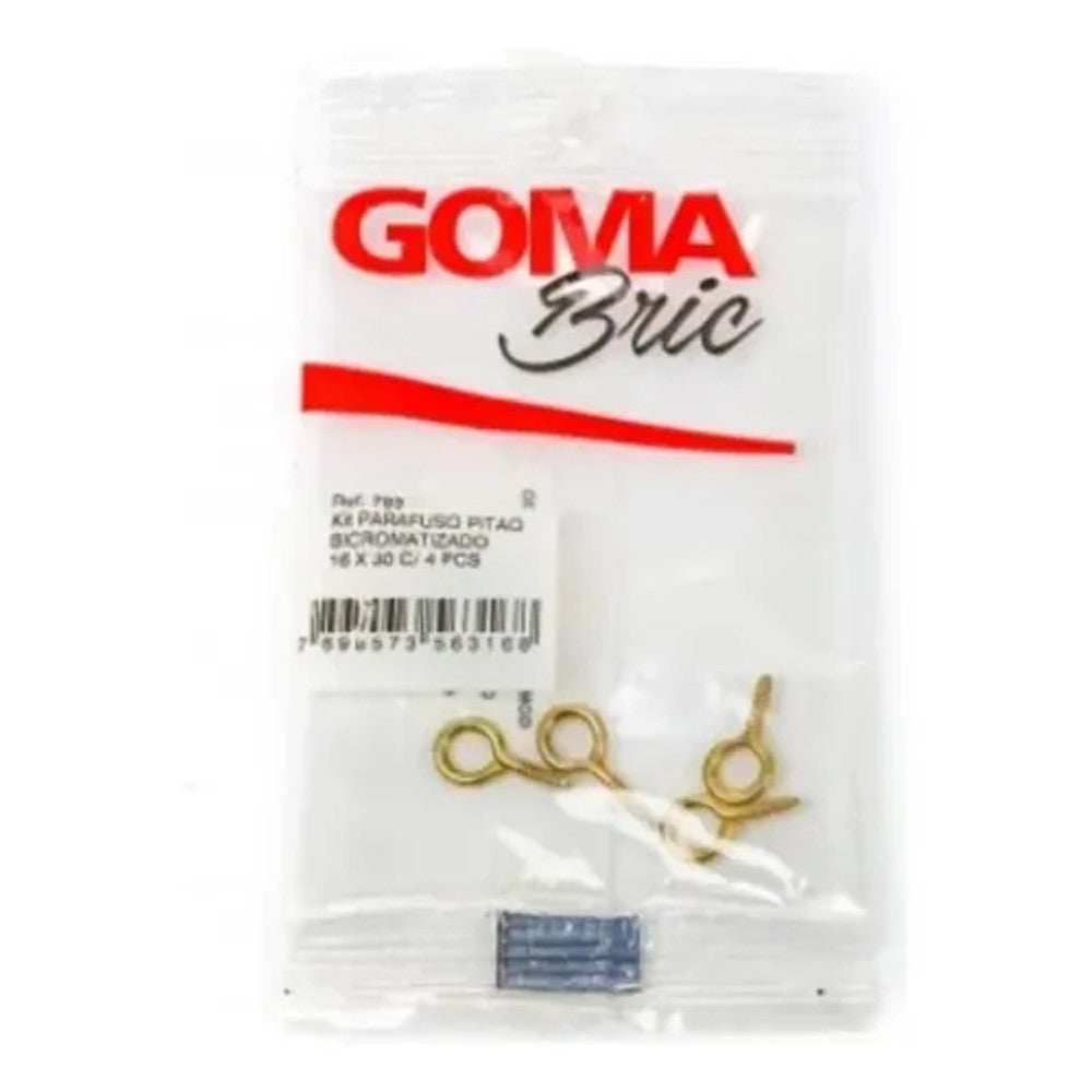 Kit parafuso pitão bicromatizado 16x30 4 peças