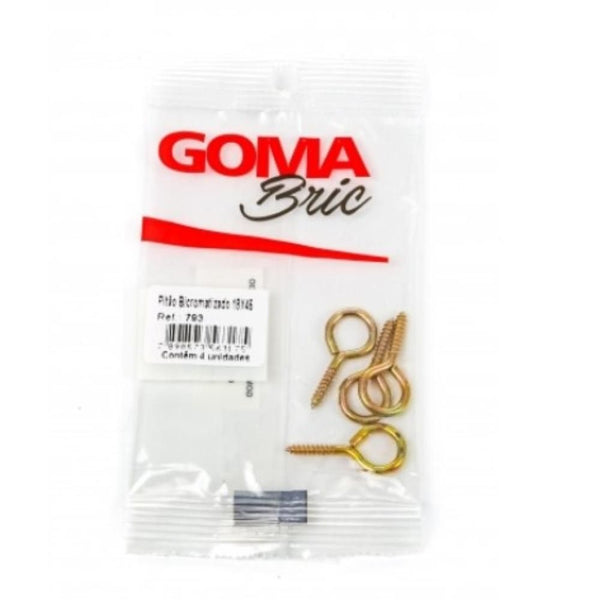 Kit parafuso pitão bicromatizado 18x45 com 4 peças