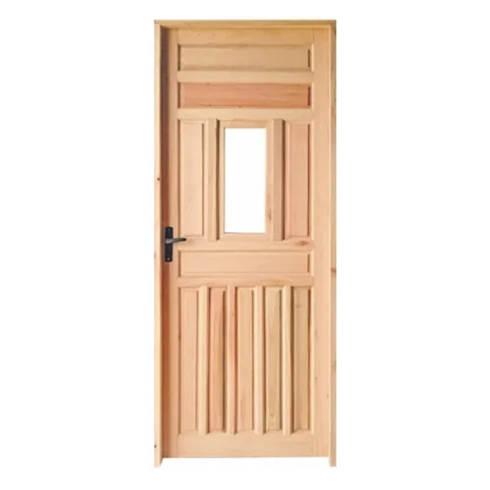 Kit porta vigia madeira eucalipto 80x210 direita