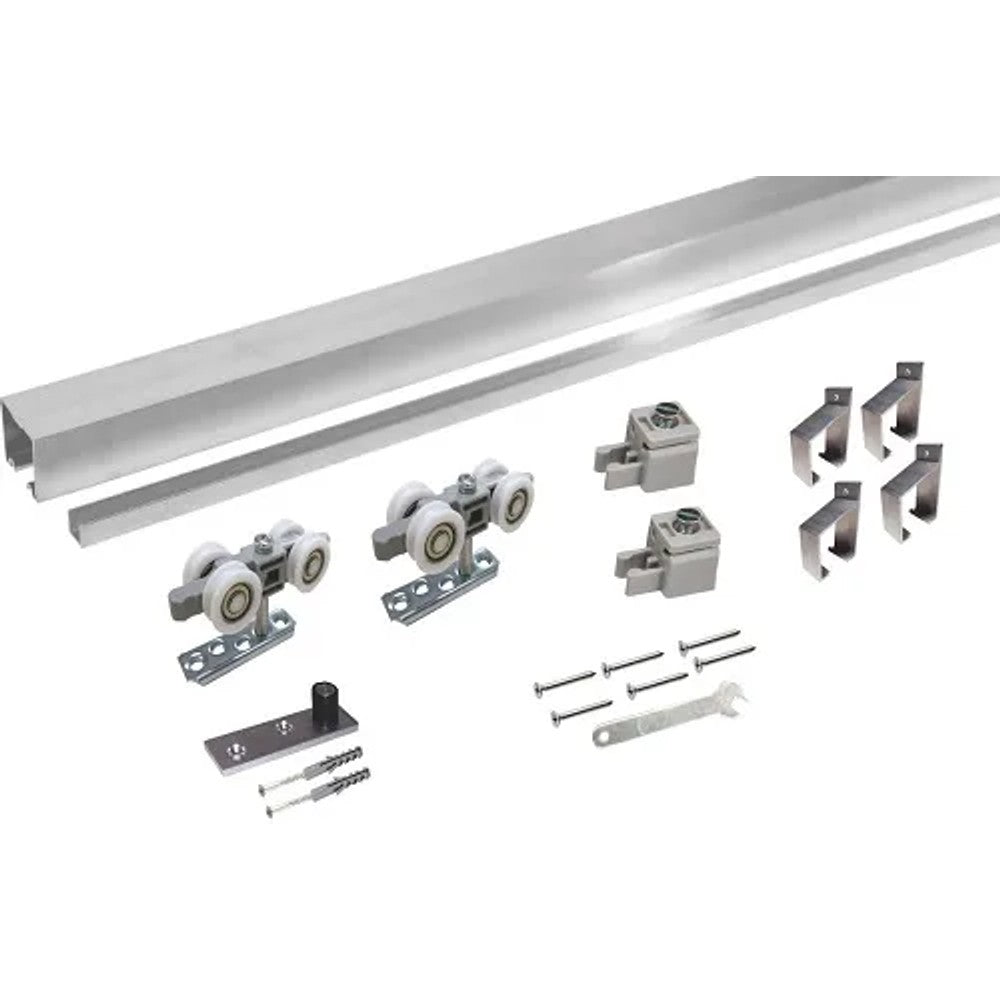 Kit roldana para porta de correr de embutir 2m 80kg