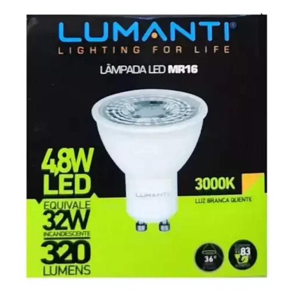 LUMANTI LAMPADA DICROICA LED GU10 48W 3000K 36 MR16 AUT