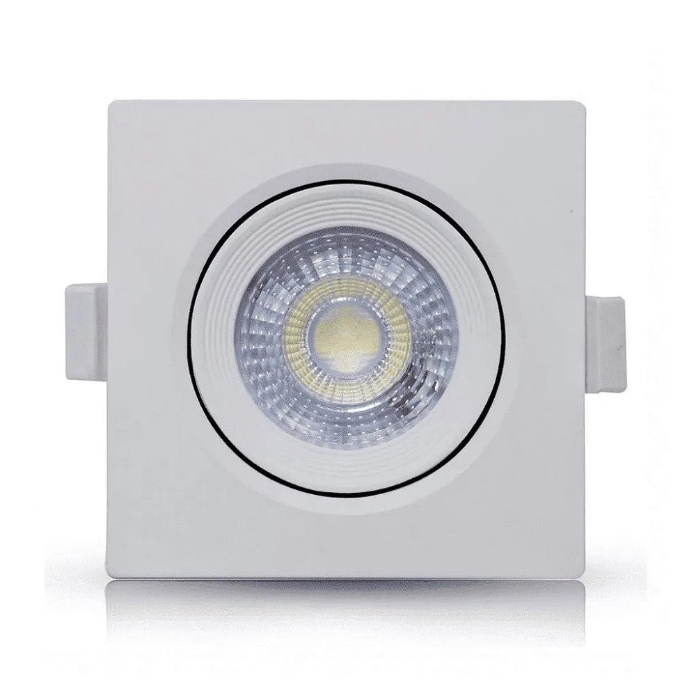 Luminária spot led de embutir quadrada 3w 3000k branca