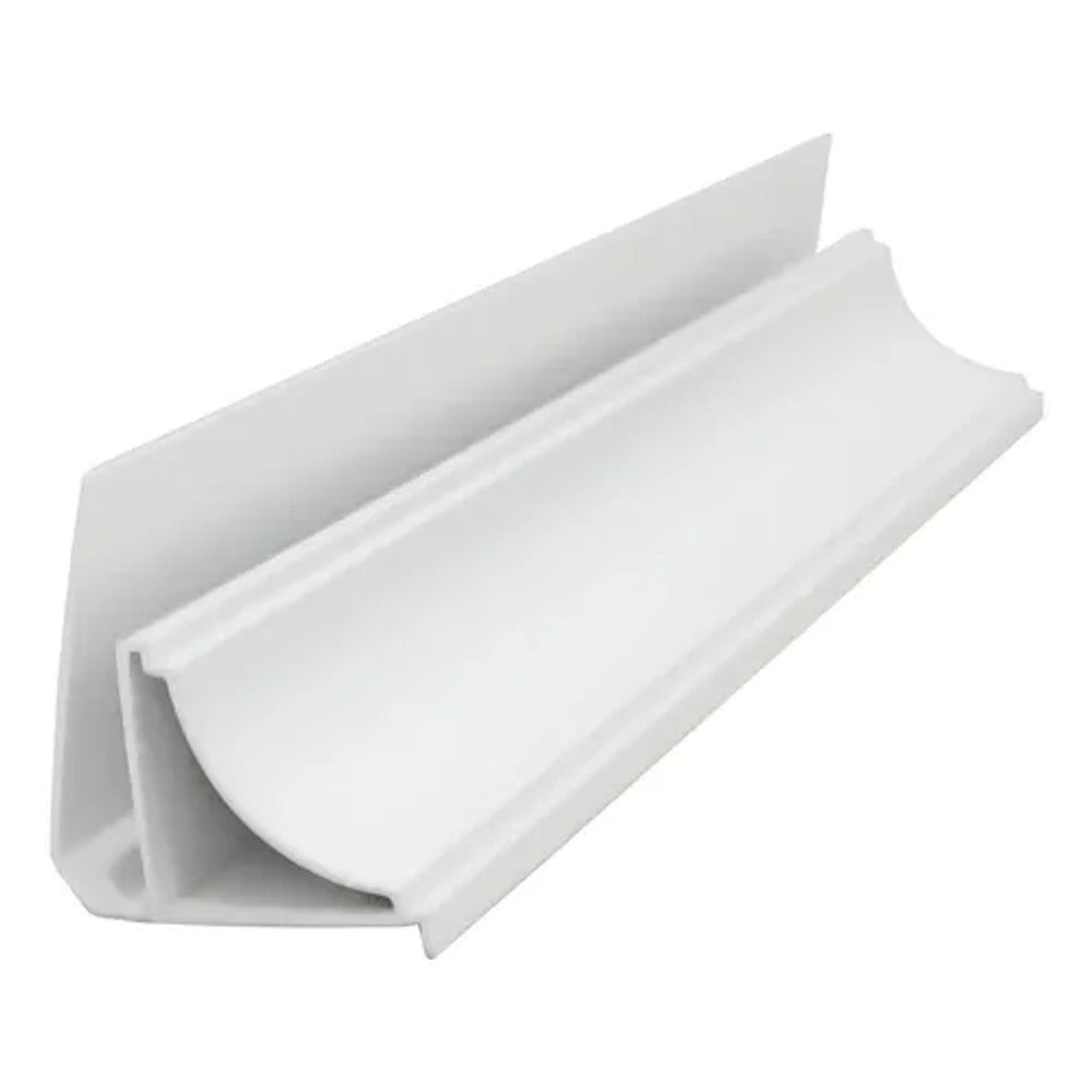 Meia cana tipo u em pvc branco 6 metros