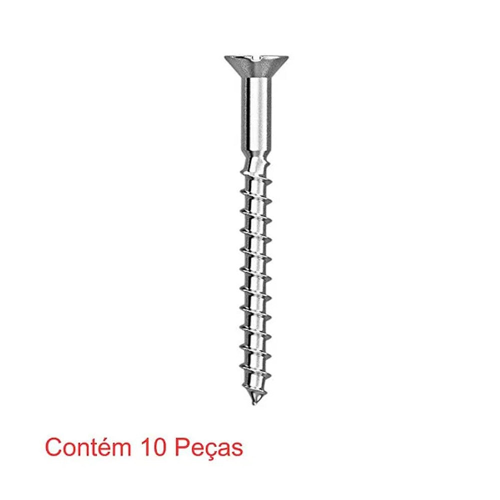 Parafuso madeira panela fenda phs 4.2x40mm 10 peças