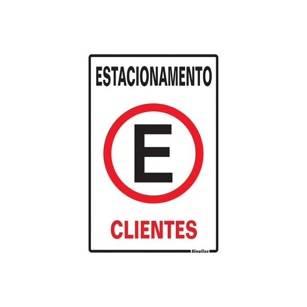 Placa de poliestireno 20x30 estacionamento clientes