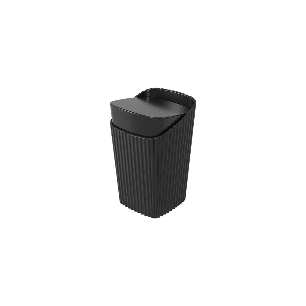 Porta algodão quadrado preto fosco 12,3cm