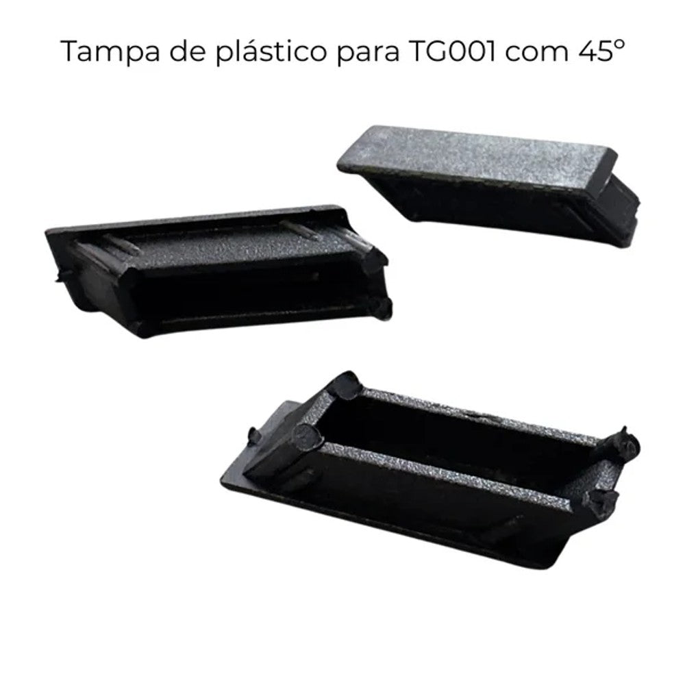 Tampa final de plástico preta para acabamento