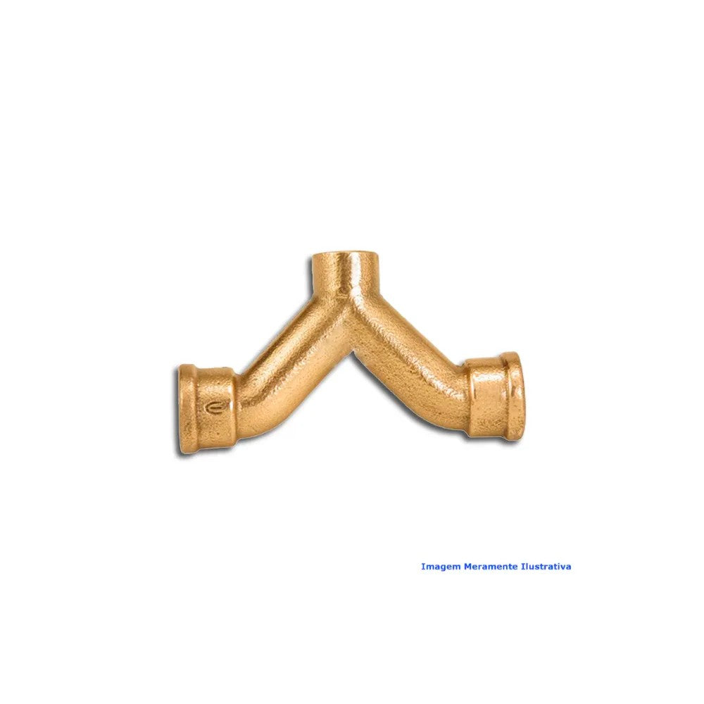 Te de cobre dupla curva n35 12 x 15
