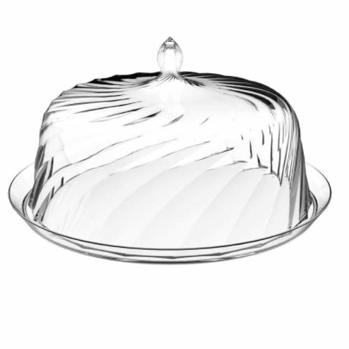 Porta Bolo De Cristal Com Pé 25cm Crippa Com Tampa