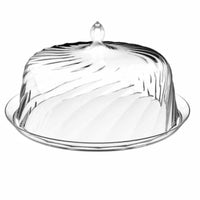 Porta Bolo De Cristal Com Pé 25cm Crippa Com Tampa