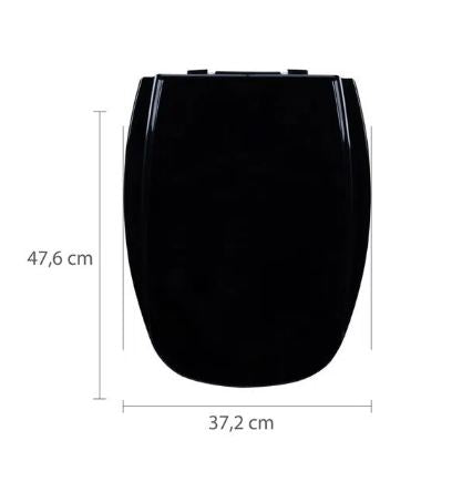 Assento Sanitário Almofadado Monte Carlo Astra Ebano (PRETO)