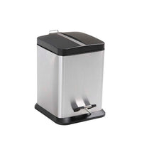 Lixeira Quadrada Jaspe Inox 6 Litros Mor