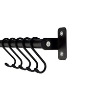 Barra Suporte Mor 57cm Com 5 Ganchos Preto Fosco