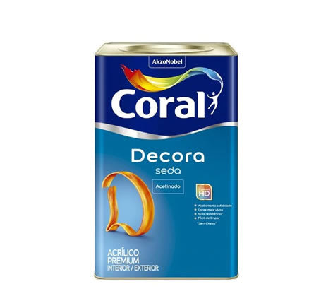 Tinta Acrílica Premium Coral Decora Seda Acetinada Branca 18 Litros