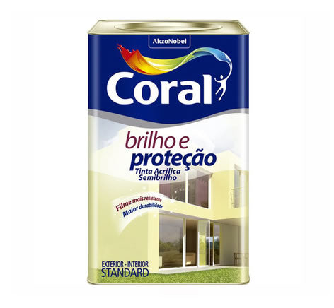 Tinta Acrílica Coral Coralar Brilho e Proteção 18L Branco