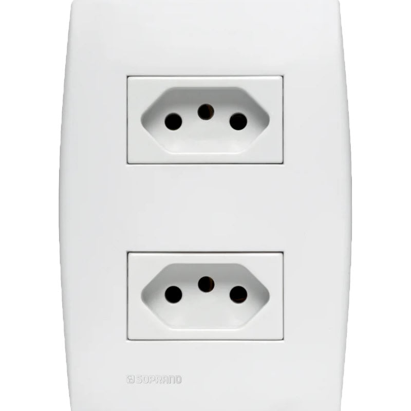 Conjunto 2 Tomadas 20a 250v 4x2 Branco Linha Ilus Soprano