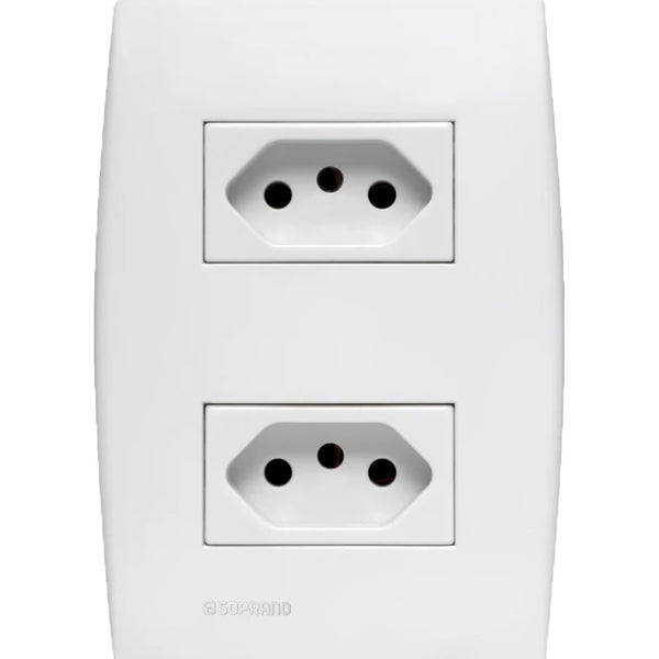 Conjunto 2 Tomadas 20a 250v 4x2 Branco Linha Ilus Soprano