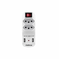 Adaptador Intelbras Eac 1002 Com 2 Tomadas E 2 Portas Usb