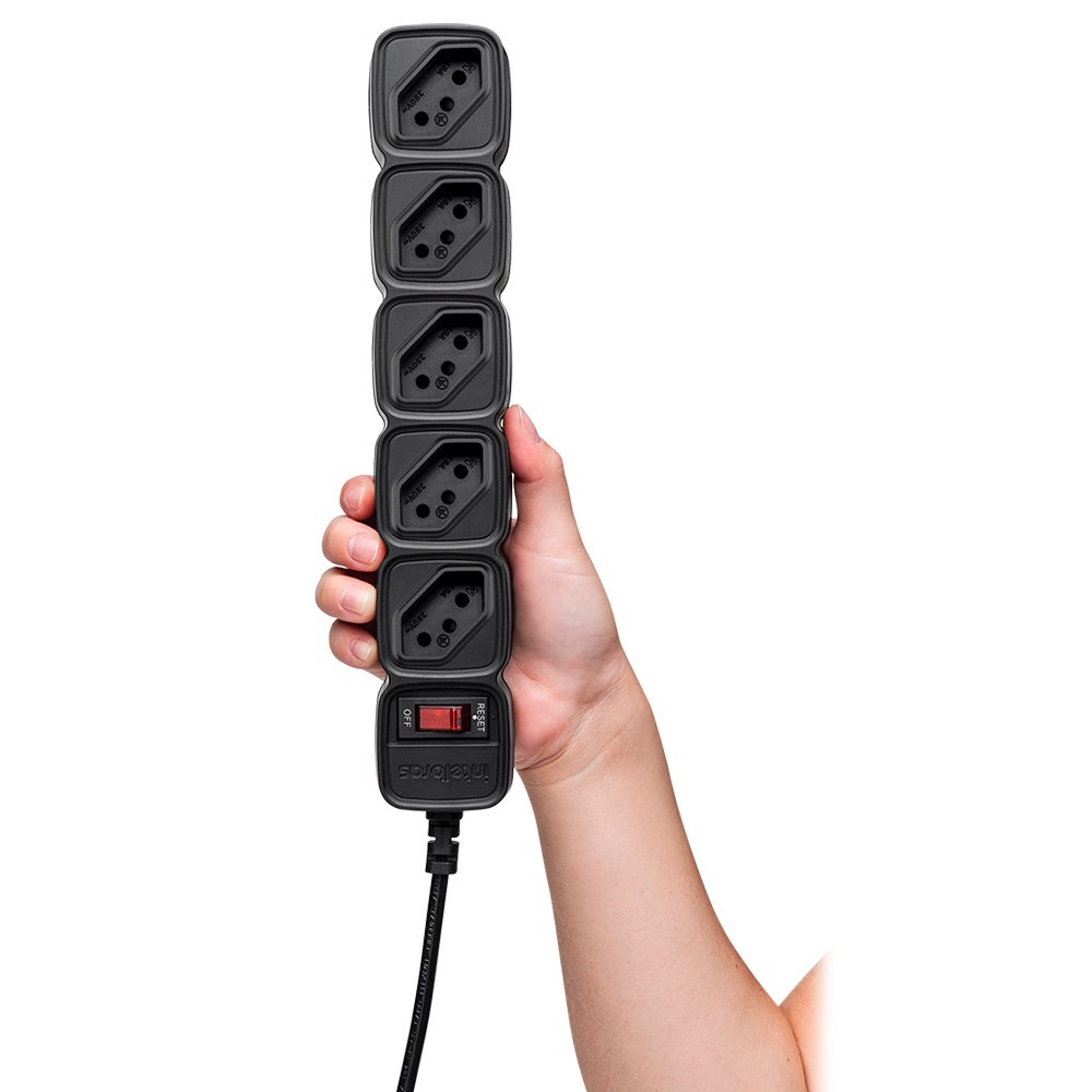 Protetor Eletrônico Intelbras Epe 205 Com 5 Tomadas Bivolt Preto