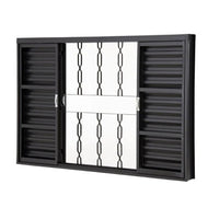 Janela De Aço Veneziana Com Grade Metalúrgica Neves 100x100cm