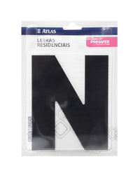 Letra Adesiva N Em Acm Prata E Preto 12,5cm Atlas