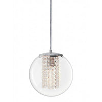 Pendente Taschibra Sfera Cristal E27 Transparente Prata