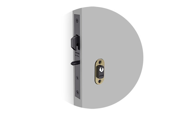 Fechadura para Porta de Correr Soprano Cromada