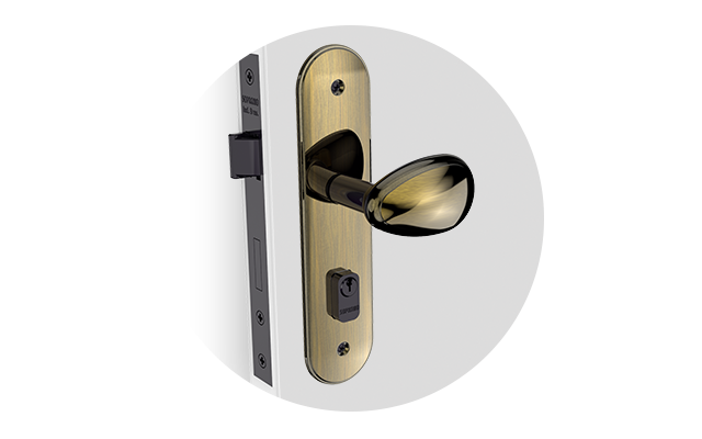 Fechadura Externa Soprano Bora Golf Antique Brass 40x53