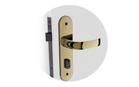 Fechadura Externa Soprano Ícaro Reta 59mm Antique Brass