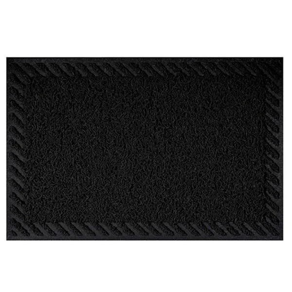 Capacho Vinílico Diagonale 90x60cm Preto Komlog