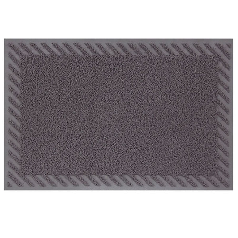 Capacho Vinílico Diagonale 90x60cm Cinza Komlog
