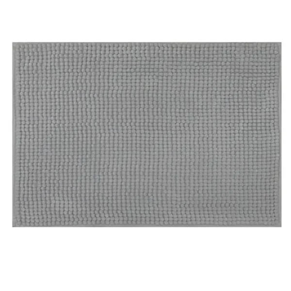 Tapete De Banheiro Chenille Komlog 60x40cm Cinza Claro