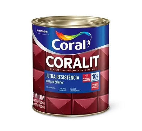 Tinta Esmalte Sintético Coralit Ultra Resistência Branco 900ml