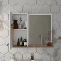 Kit Gabinete Com Pés 60cm Nogal E Branco Fabribam