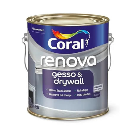 Tinta Coral Renova Para Gesso E Drywall Fosca Branca 3,6l