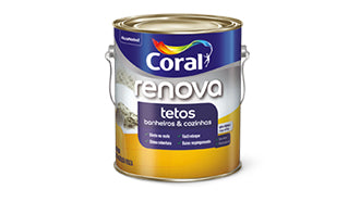 Tinta Acrílica Coral Renova Tetos Banheiros E Cozinhas 3,6l Branco