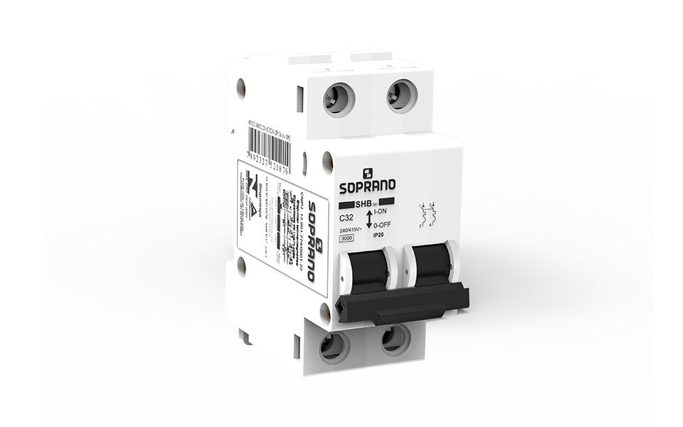 Disjuntor Din Bipolar 40a Soprano Branco