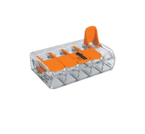 Conector De Emenda Wago 5 Polos Com 4 Peças