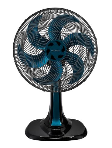 Ventilador de Mesa Turbo 6 Pás 30cm 127v Azul e Cinza