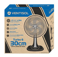 Ventilador de Mesa Turbo 6 Pás 30cm 127v Azul e Cinza