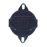 Tomada Tramontina 2 Polos 10A 250V Preta Para Caixa De Piso