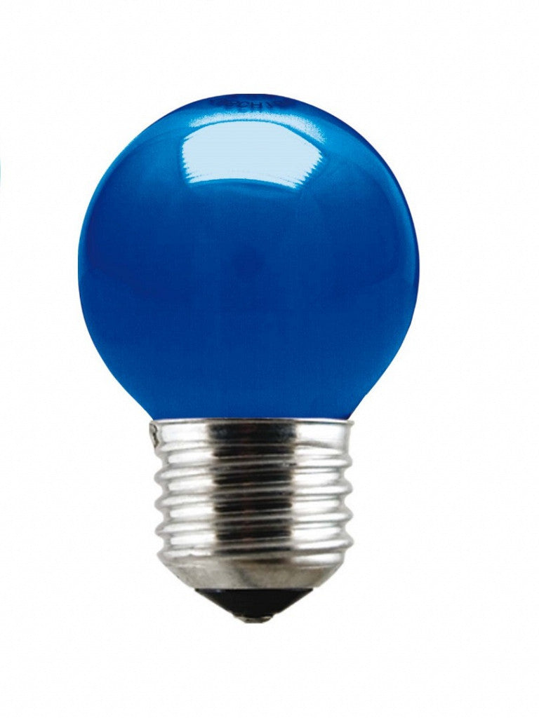 LAMPADA COLOR BOLA 15 W AZUL  E-27 220V