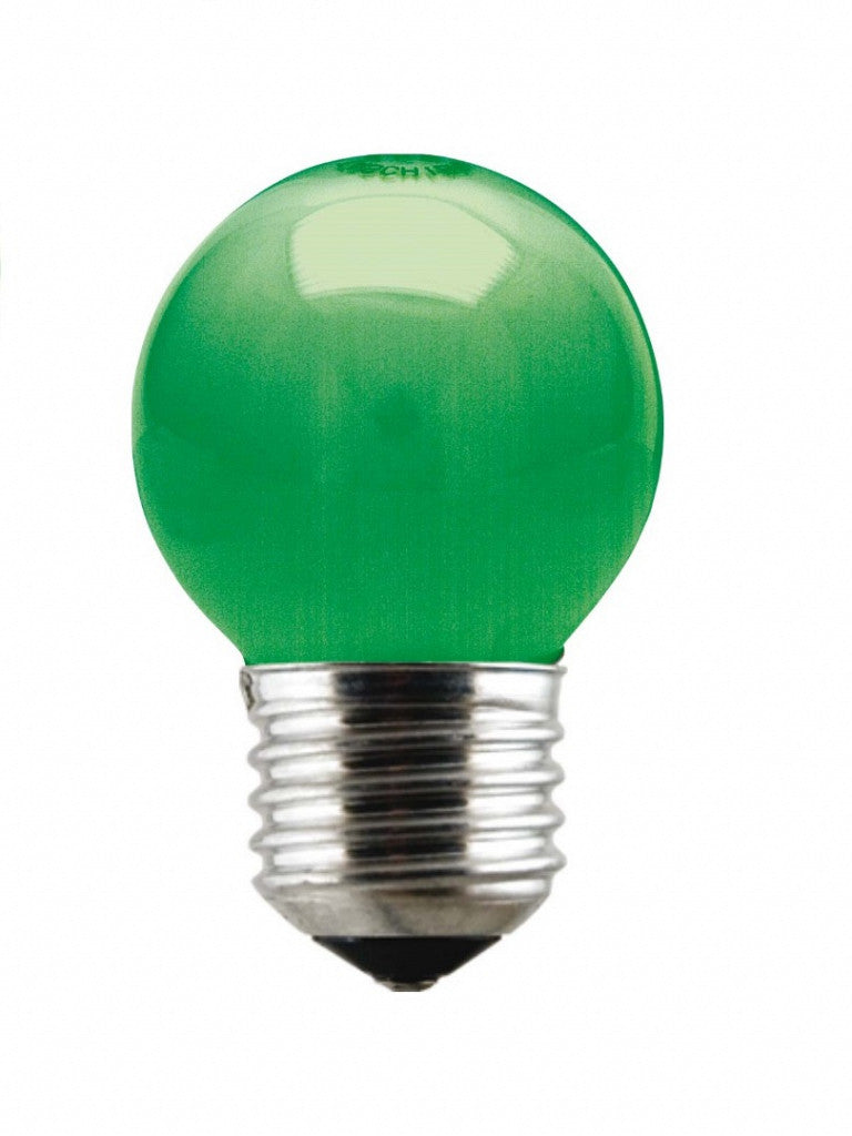 LAMPADA COLOR BOLA 15 W VERDE 127V  E-27