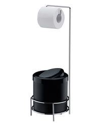 Suporte Para Papel Higiênico Com Lixeira 5L Future Preta