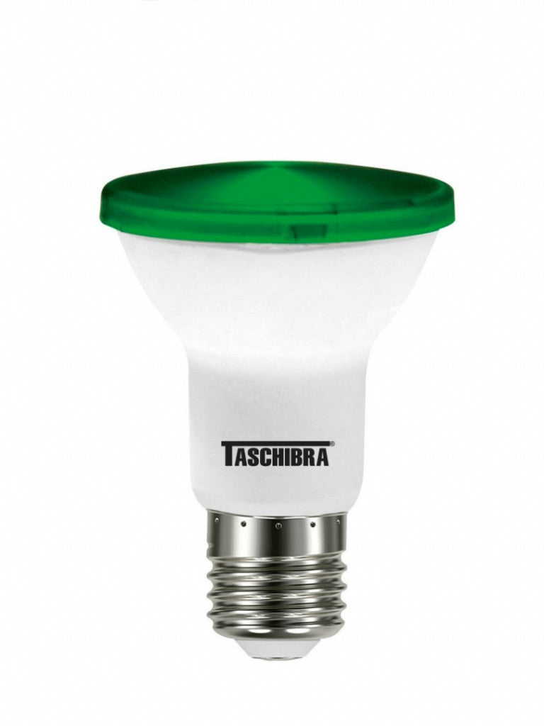 LAMPADA TASCHIBRA PAR 20 LED E-27 VERDE IP65 EXTE 6W BI-VOLT