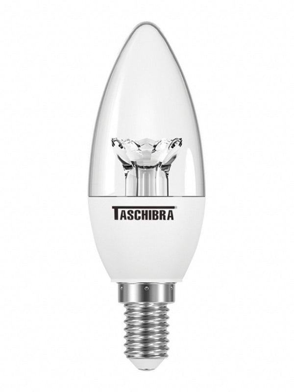 Lâmpada LED Vela 3W 3000K Brasilux Bivolt E14 com Adaptador E27