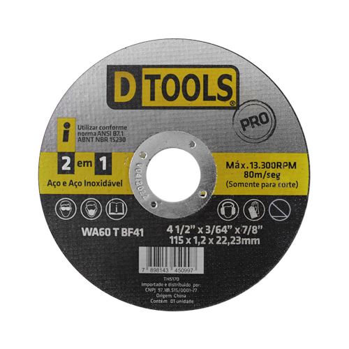 DISCO CORTE ACO/INOX 7"X1,8 MM DTOOLS